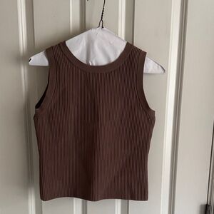 Ribbed Brown Tank Top medium